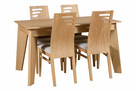 Stół + krzesła dębowe tapicerowane lite drewno JNP NOWAK - 2