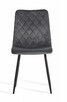 Krzesło szare welurowe tapicerowane aksamitne - 4