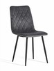 Krzesło szare welurowe tapicerowane aksamitne - 5