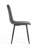 Krzesło szare welurowe tapicerowane aksamitne - 2