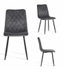 Krzesło szare welurowe tapicerowane aksamitne - 1