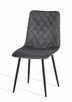 Krzesło szare welurowe tapicerowane aksamitne - 3
