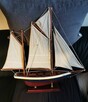 Jacht drewniany model łódka żeglarstwo dekoracja Super stan - 7