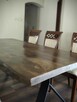 Stół loft stalowe nogi naturalna krawędź oflis - 3