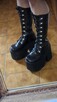 Gotyckie buty do kolan, WYSOKIE platformy (duży rozmiar!) - 4