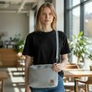 Ciemnoszara Torebka Sztruksowa - na każdą okazję - 11