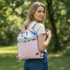 Worko-Plecak Różowy z Motywem Dmuchawców – Handmade z Ukrytą Kieszenią na Zamek - 10