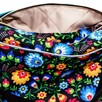 Torebka Na Ramię z Motywem Ludowych Kwiatów i Turkusową Ekoskórą – Handmade - 5