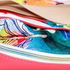 Torebka Na Ramię z Motywem Piórek i Różową Ekoskórą – Handmade - 6