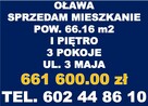 Sprzedam mieszkanie 3 pokojowe z tarasem w Oławie - 1