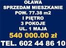 Mieszkanie Oława 3 pokoje_1 piętro_rozkładowe_parking_ogróde - 1