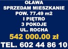 Sprzedam mieszkanie 3 pokojowe w Oławie przy ulicy ŚW. ROCHA - 1