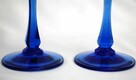 Dwa kryształowe świeczniki kielichy błękitne niebieskie - 8