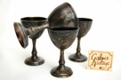Posrebrzane kieliszki platerowane srebrem likieru PRL - 3