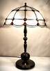 Lampa mosiądz witraż szkło gięte kaboszony - 7