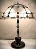Lampa mosiądz witraż szkło gięte kaboszony - 8