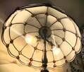Lampa mosiądz witraż szkło gięte kaboszony - 10