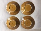 Stare talerze głębokie PRL ceramika kamionka Tułowice brąz Ł - 3