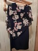 Sukienka granatowa z narzutką w kwiaty, „Cedar”, rozm. L - 2