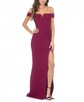 Kobieca fioletowa długa sukienka z rozcięciem - 1