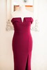 Kobieca fioletowa długa sukienka z rozcięciem - 5