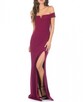 Kobieca fioletowa długa sukienka z rozcięciem - 2