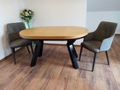 Stół dębowy okrągły LOFT-1, krzesła, dębowe, tapicerowane. - 8