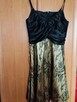 Suknia atłasowo- koronkowa czarna - 3