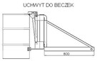 Chwytak do beczki pojedyńczy 3100 netto - 2