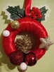 Ręcznie robiony mini stroik świąteczny - 1