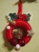 Ręcznie robiony mini stroik świąteczny - 3