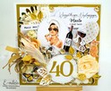 Kartka z życzeniami w pudełku z okazji 40 urodzin - Różowa - 16