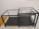 IKEA VITTSJO Stoliki czarnobrąz szkło 90x50 - 3