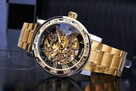 zegarek ZŁOTY SKELETON mechaniczny na RUBINACH --> metalowy - 3