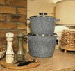 Komplet dwóch dużych garnków marmurkowych szare i czarne 179 - 5