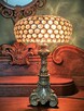 Piękna lampa witrażowa mosiądz kaboszon - 6
