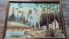 Obraz olejny - Las, przyroda, domek w lesie - 9