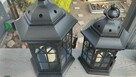 Lampiony metalowe szklone + świeczniki ledowe kpl-2szt - 3