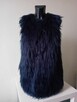 Granatowa kamizelka damska futrzana ciepła zimowa z zapiecie - 3