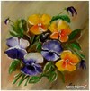 Bratki bukiecik wiosenny 25-25cm obraz olejny dostępny - 2