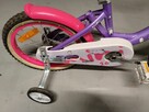 Rower dziecięcy fioletowo-różowy koła 16 + kółka boczne - 4