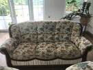 komplet wypoczynkowy w kwiaty kanapa plus dwa fotele - 3