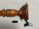 Stara lampa PRL drewniana 50 cm - 6