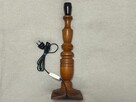 Stara lampa PRL drewniana 50 cm - 4