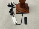Stara lampa PRL drewniana 50 cm - 3